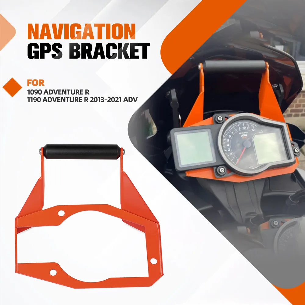 

For 1090 Adventure R 1190 ADVENTURE R 2013-2021 ADV Motorcycle GPS Mounting Adapter Above Instruments Navigation Bracket Holder