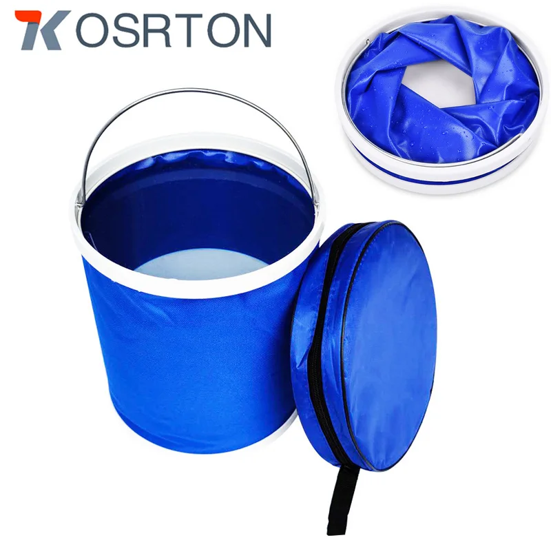 9/11/13L Bucket Portable Folding Bucket Outdoor Fishing Car Wash Cleaning Tool Bucket Camping Hiking Outdoor Supplies