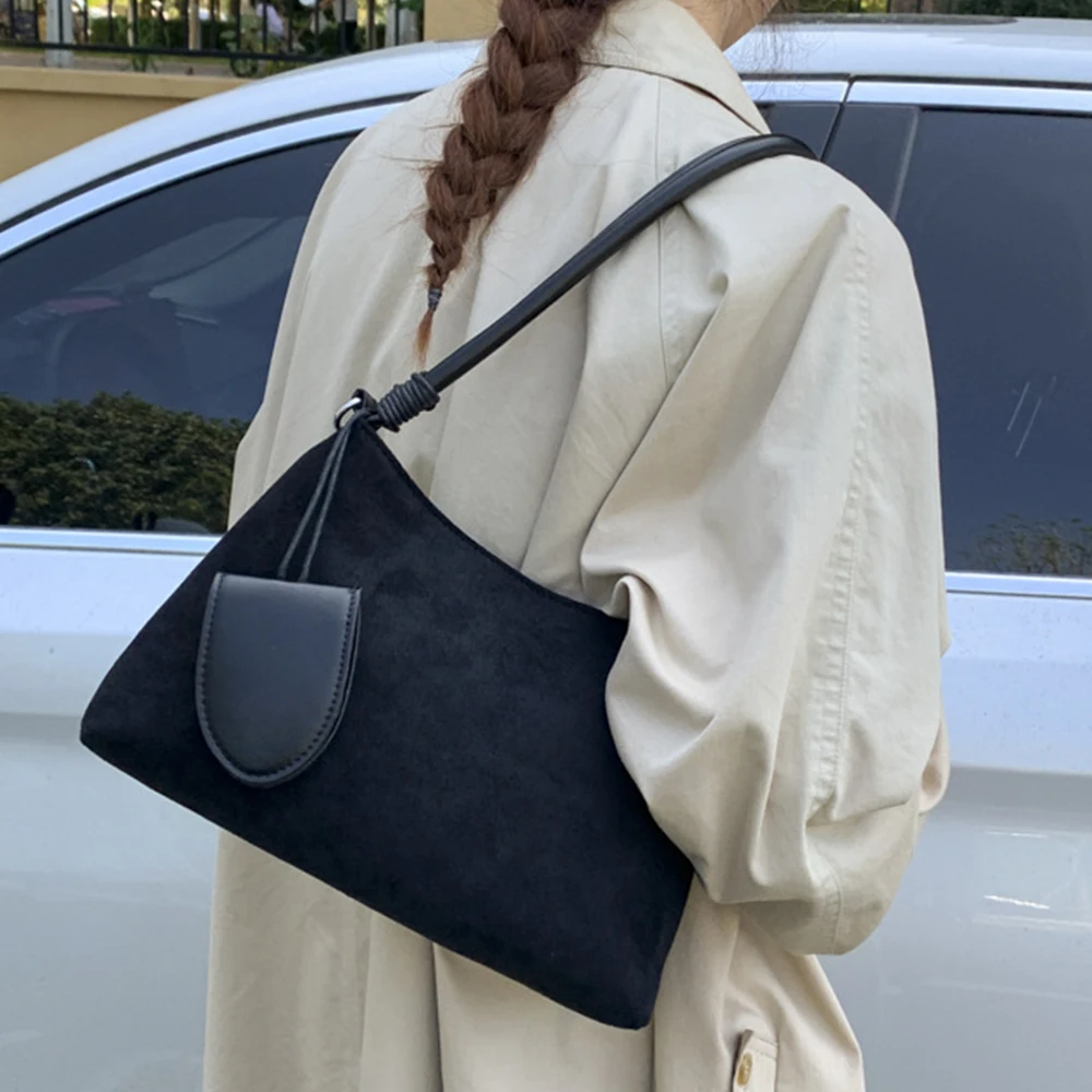 

Casual 2 Bags/set Shoulder Bag Retro Faux Suede Crossbody Bags for Women Top Handle Handbags Underarm Bags NEW Flap Tote Purses