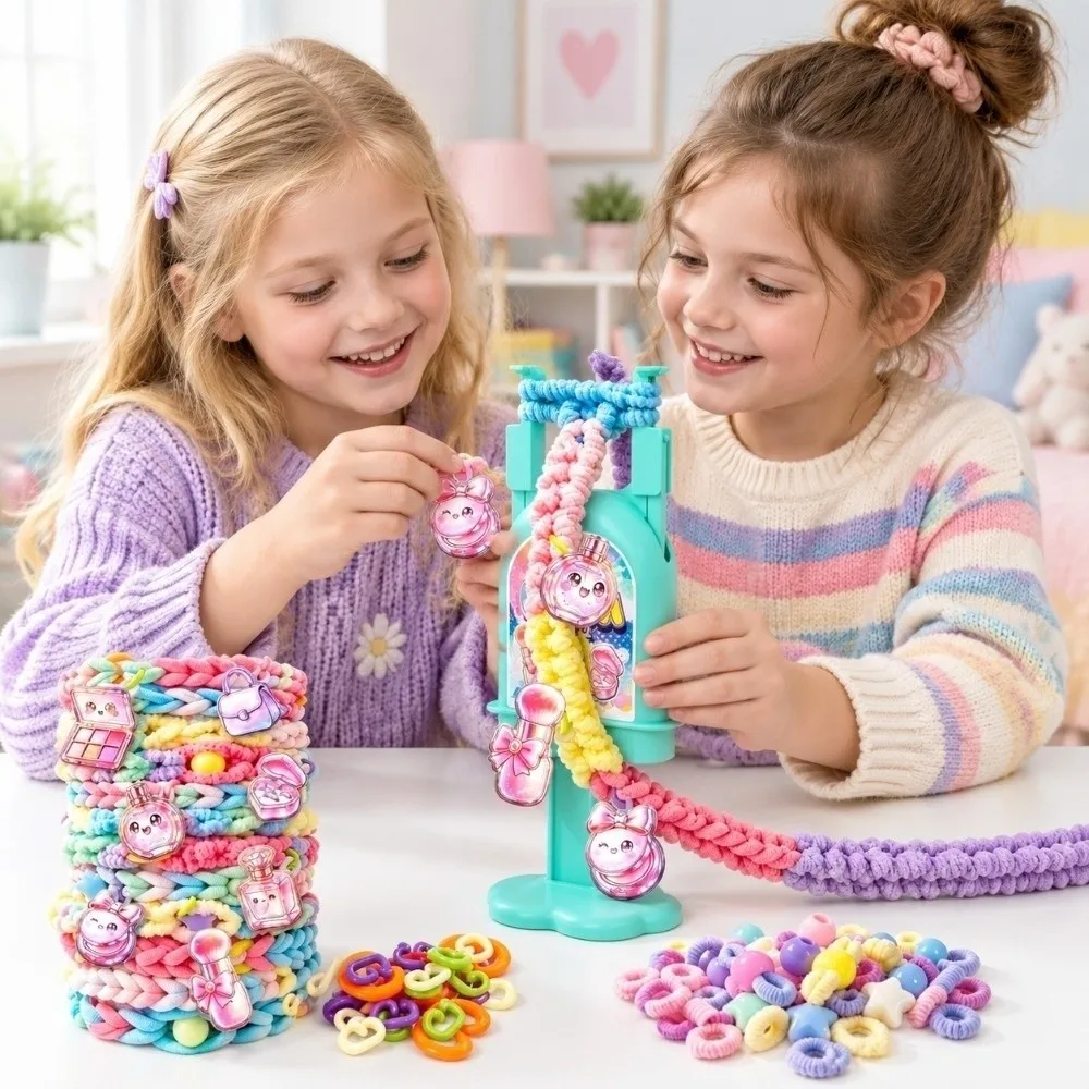 Handmade Rainbow Loom Kit DIY Funny Bracelets String Maker Kit Easy To Use Convenient Bracelet Making Kit for Beginners
