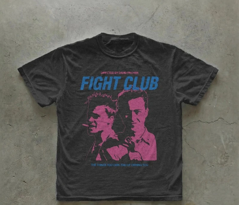 Fight Club T-Shirt, Retro Movie Art Tee, David Fincher Cult Film, Minimalist Tyler Durden Graphic, Unisex Cotton Tee