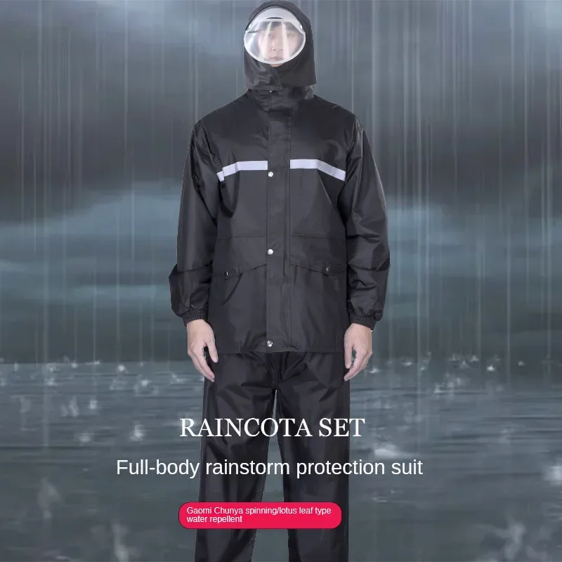 Raincoat and Rainpants Suit Full Body Rainstorm Prevention Electric Bicycle Motorcycle Takeaway Riding Reflective Split Raincoat