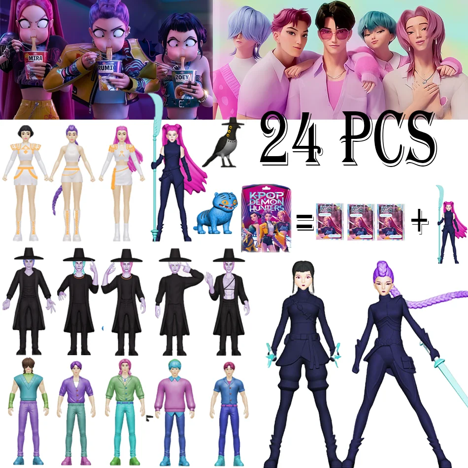 

Anime Kpop Demon Hunters Action Figure Toys Derpys Tiger Ranimeumi Mira Zoey Sussy Figurine Doll For Fans Christmas Gift