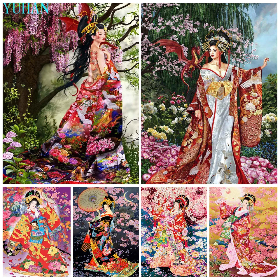 Nuova serie 5D Geisha giappone pittura diamante ritratto immagine fai da te cristallo pieno ricamo punto croce mosaico arte regalo decorazioni per