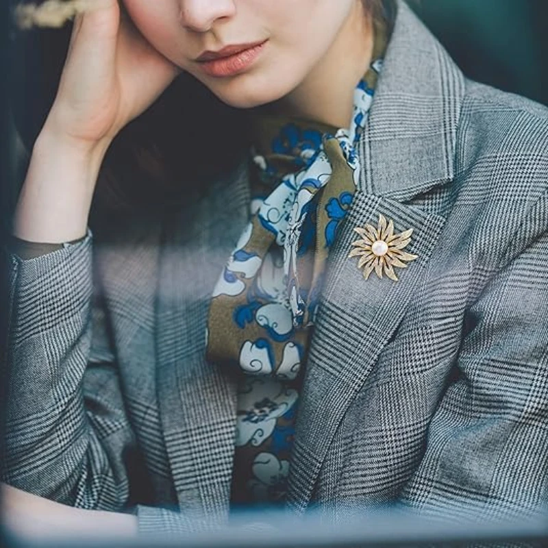 

Женская брошь с жемчугом и подсолнухом, универсальная металлическая булавка для невесты с бриллиантами на четыре сезона, модная и универсальная брошь для сумки для одежды, аксессуары, брошь