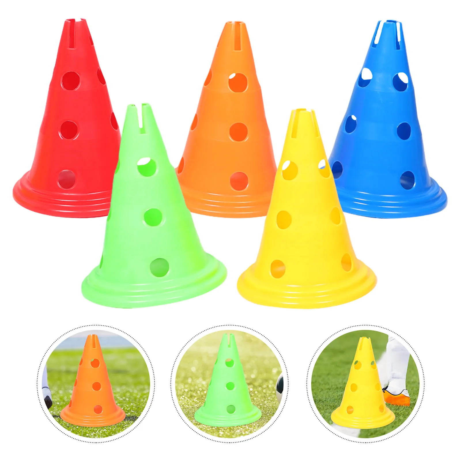 

5 Pcs Training Marking Cones for Kids Soccer Basketball Sport Agility Practice Lightweight Plastic Obstacle Cones School