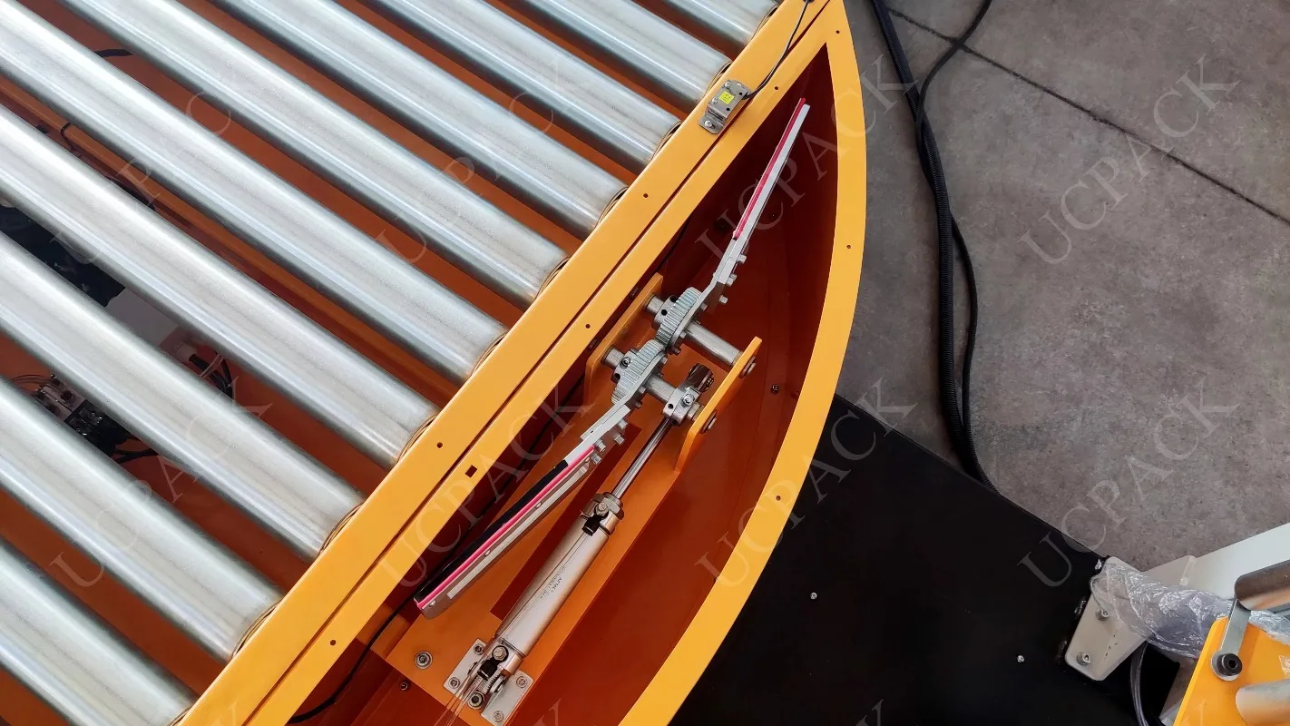 Fully Automatic Pallet Stretch Film Shrink Wrapping Wrapper Machine With Conveyor