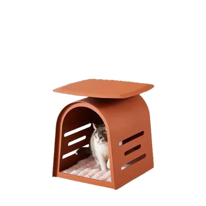 

Italian minimalist high-end saddle leather storage multi-layer designer living room creativity