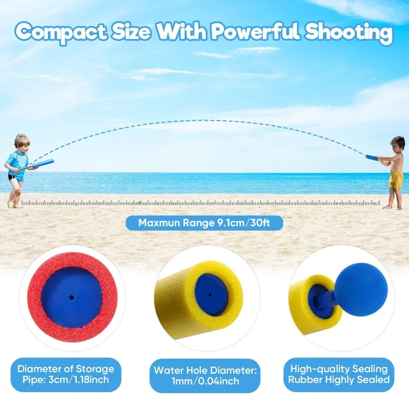 Pistolet à eau en mousse pour enfants, 20 paquets, pour piscine, plage, jardin, jeux d'eau en plein air pour enfants de 3 ans et plus, jouets d'été