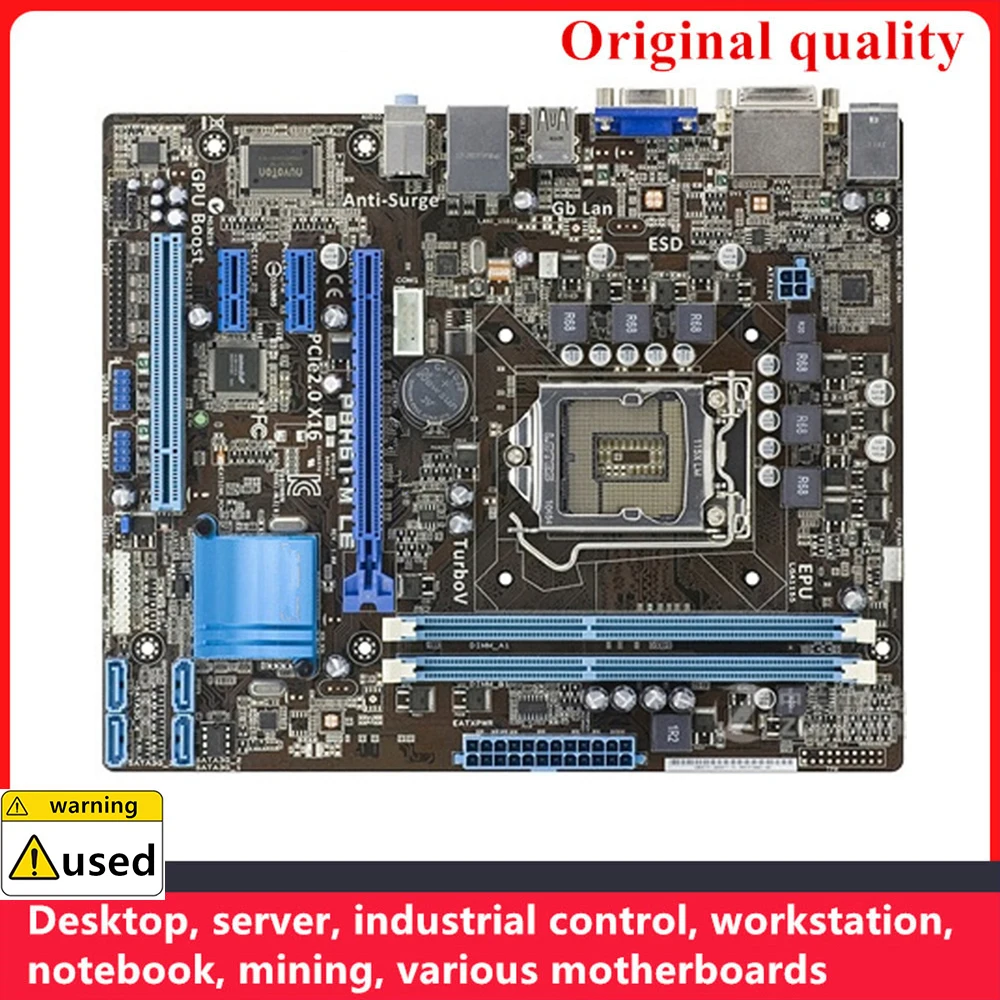 Used For P8H61-M LE Motherboards LGA 1155 DDR3 16GB PCI-E2.0 M-ATX For Intel H61 Desktop Mainboard SATA II USB2.0