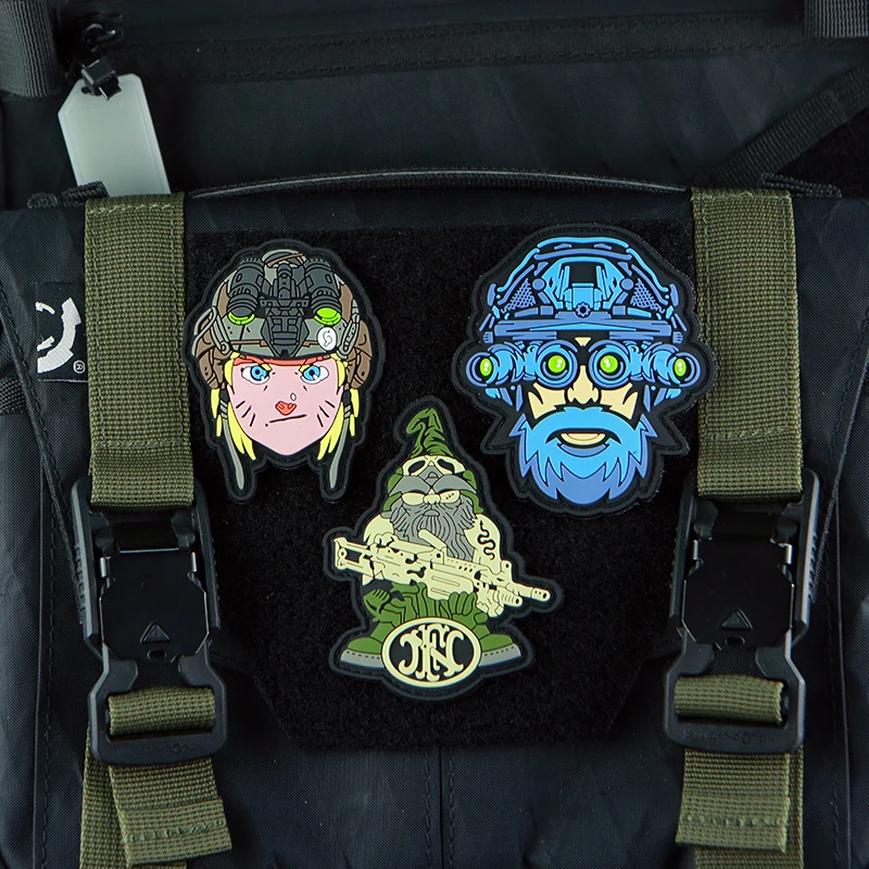 3D PVC Patches GOBLIN MACHINE GUN SHOT SHOW 22 DRAGONFLY Military Night Vision Helmet Tactical Badge for Bag Vest