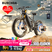 BURCHDA Mountain Electric Bicycle HC26, 2000W Dual Motor Long Range E- Bike, 48V30AH, 26 Inch, Adult Off-Road Bike, CityFatbike