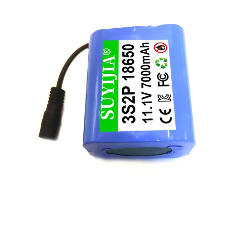 18650 3S2P 12V 7000mAh Lithium-ion Battery Pack with Built-in BMS Suitable for Remote Control Aircraft Searchlight Equipment