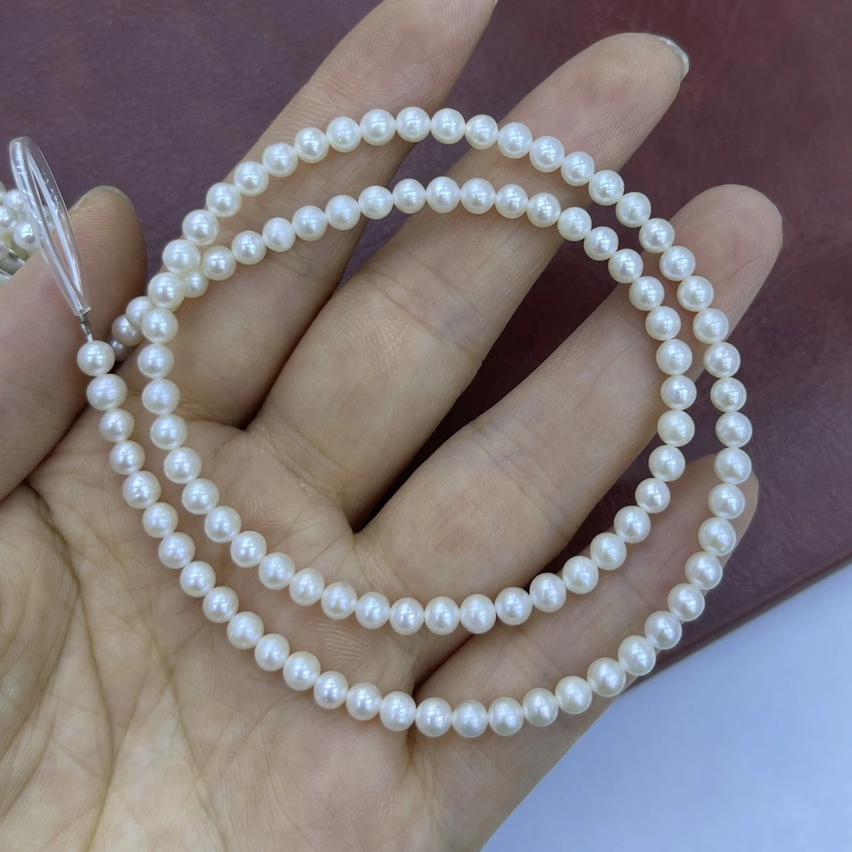 

4-5mm AAA Natural Freshwater Pearl Near Round Beads Charms for DIY Women Men Necklace Jewelry Making Supplies Accessories 36cm