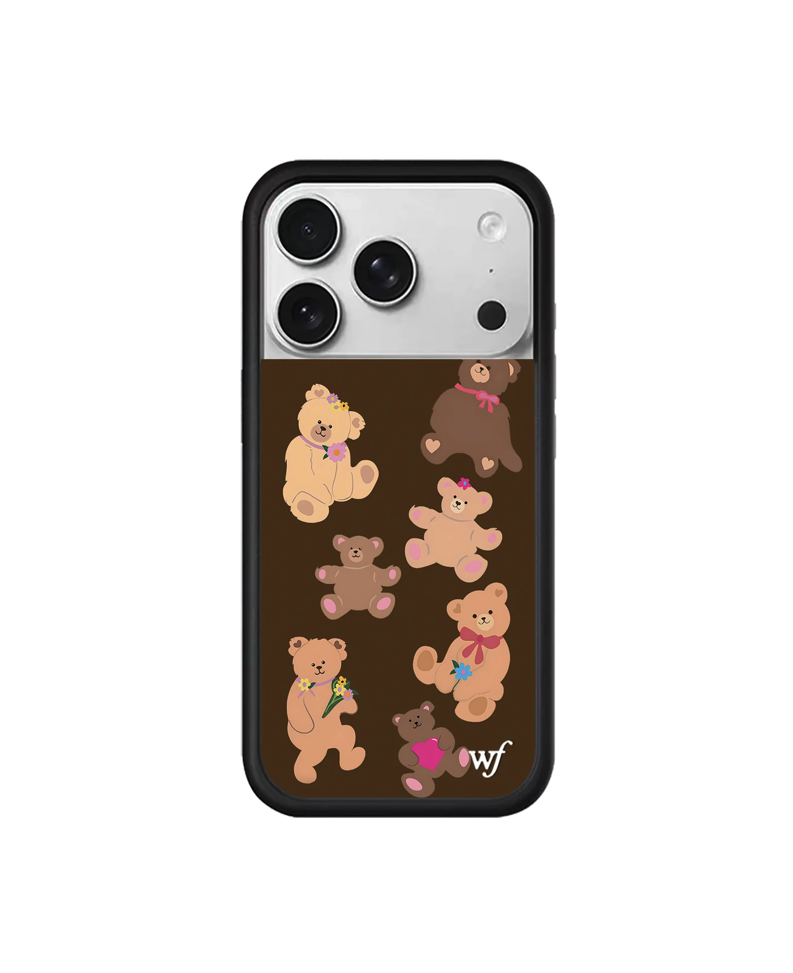 Nowe luksusowe etui na telefon z motywem dzikich kwiatów i małego misia 3D do iPhone'a 17 Pro, etui na modele 12 13 14 15 16 17 Pro Max Plus Air WF Cover — zdjęcie produktu 6