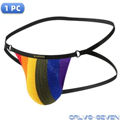 Men's Fashion Underwear Gays Low Waist Jockstrap Sissy Funny Thin Straps Knitted Thongs Homme Tangas Hombre Boys Bikini Panties