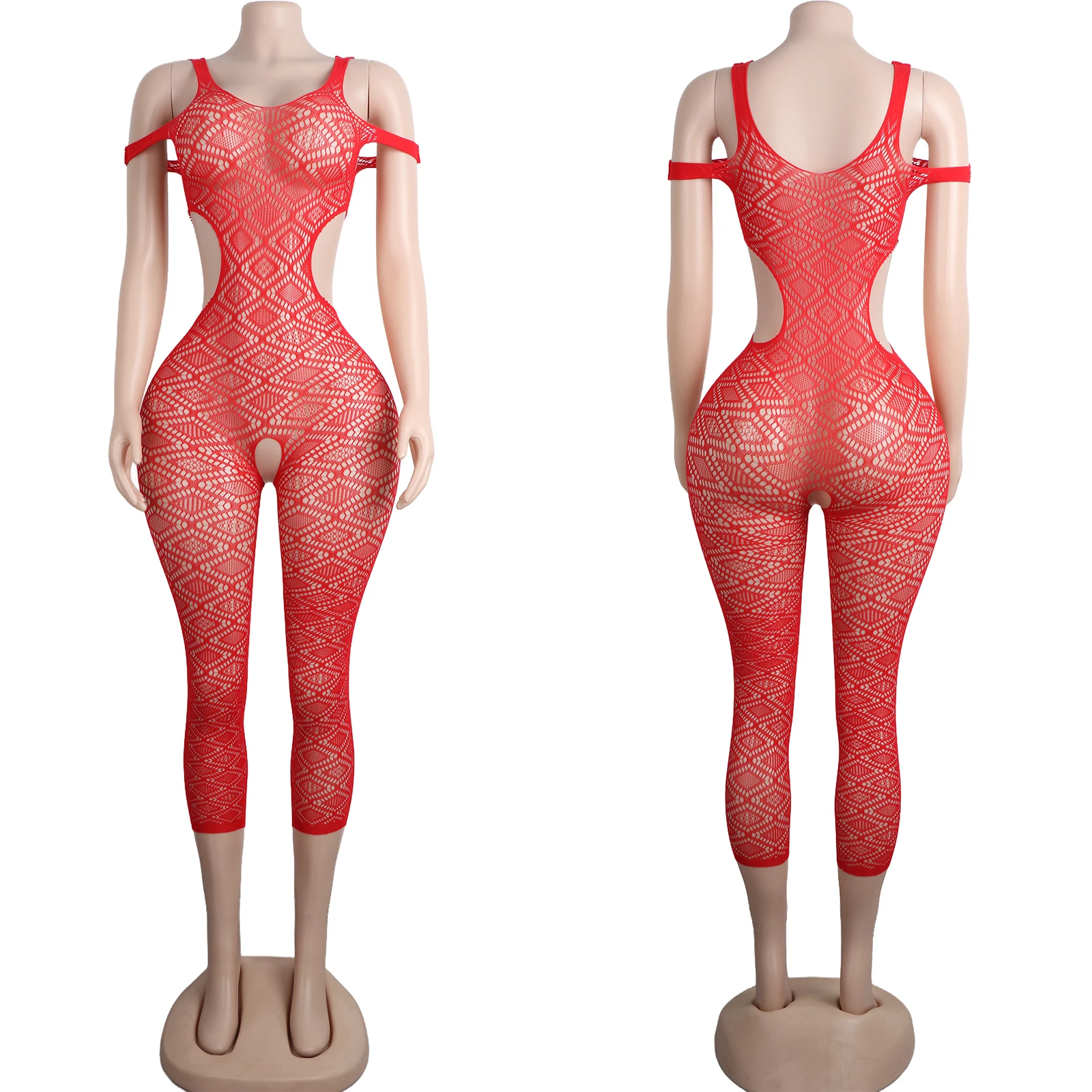 Fishnet Longline Bodysuit Pole Dance Performance Exotic Stage Outfit Rhinestone Adult Dancewear Sexy Nighttime Costume Apparel