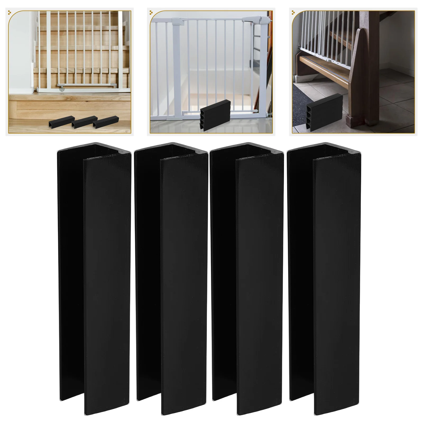 

4 шт., защитный барьер, усиленная канавка для лестниц, дверных проемов, фурнитура для детских ворот, забор для домашних собак, использование в помещении, без сверления, U-образная форма
