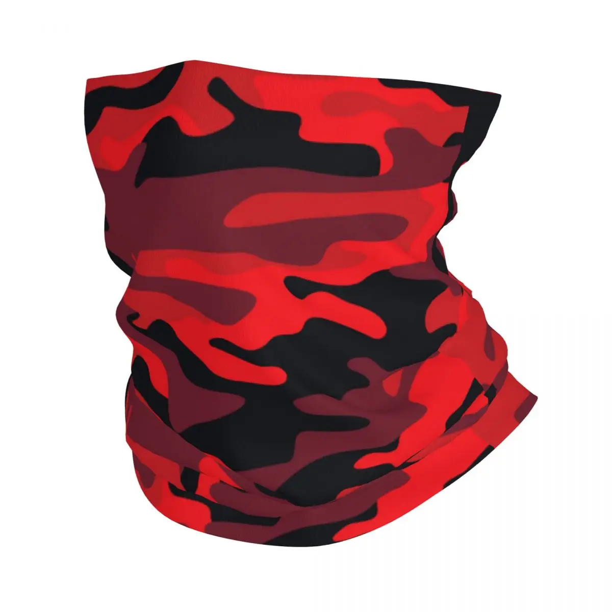 Militaryy Red Camouflage Bandana Neck Gaiter Printed Camo Texture Mask Scarf Warm Balaclava Hiking for Men Women Adult Windproof