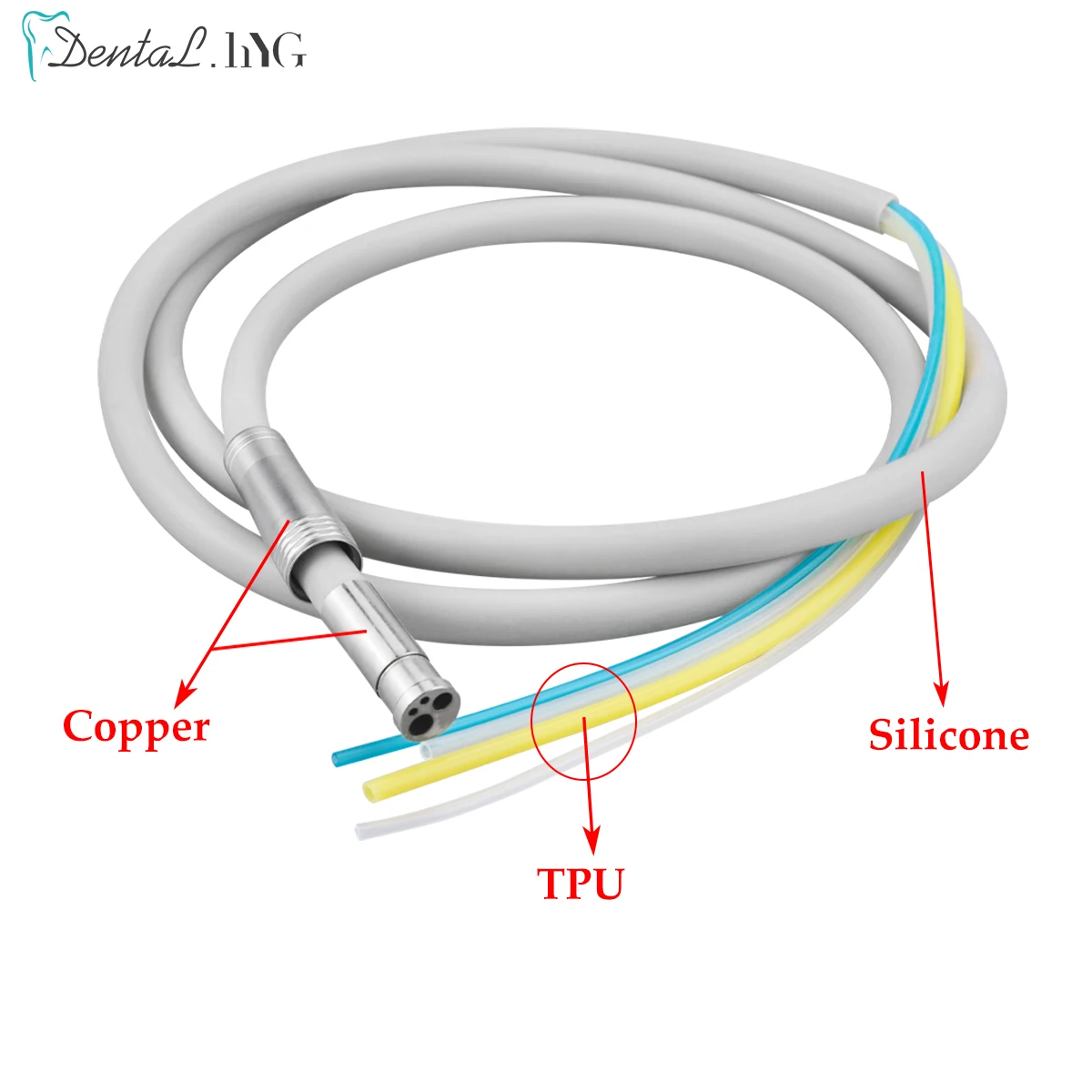 Dental High Speed Handpiece 2/4 / 6 Holes Handpiece Hose Tube With Connector For High/Low Speed Handpiece Dentist Materials