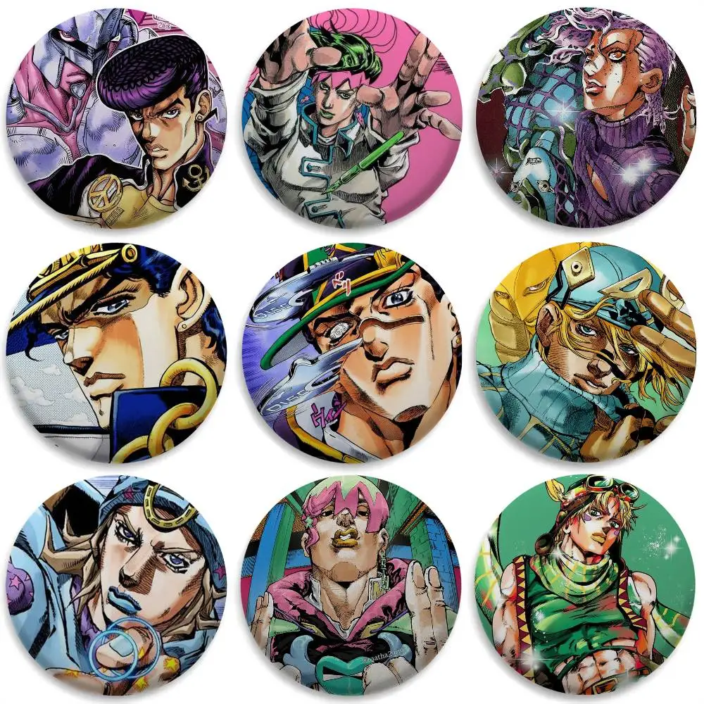 Insignias JoJos B-Bizarre AdventureS, broches redondos exquisitos, alfileres creativos para ropa, sombrero, mochila, accesorios de regalo