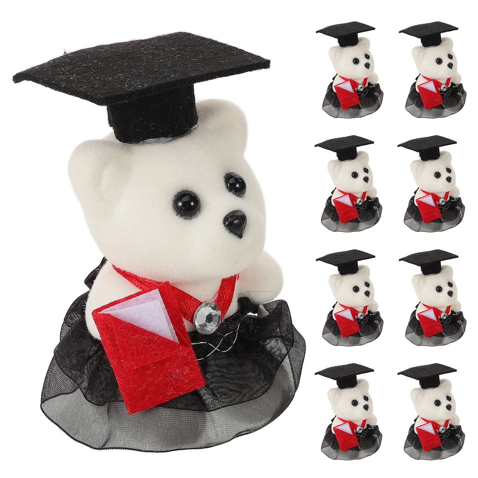 10Pcs Phd Bear Bouquet Materials Graduation Themed Decoration Craft for Gift Box Bag Party Supplies Commencement Presents