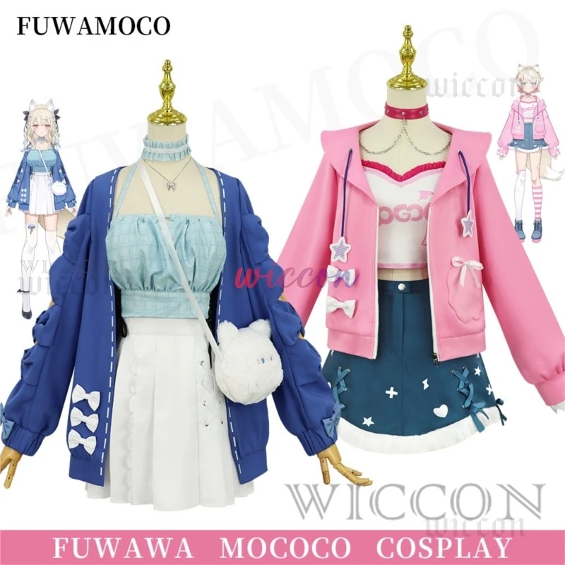 

Fuwawa Mococo Abyssgard Fuwamococo Cosplay Costume Daily Dress Tail Wig Holo Vtuber EN New Outfit Casual Wear Coat Cloak Costum