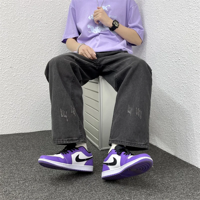 

Trendy Straight Leg Jeans Men's Loose Fit Casual Dad Pants Summer Long Youth ular Sle Casual Scuffed Wide Leg Jeans