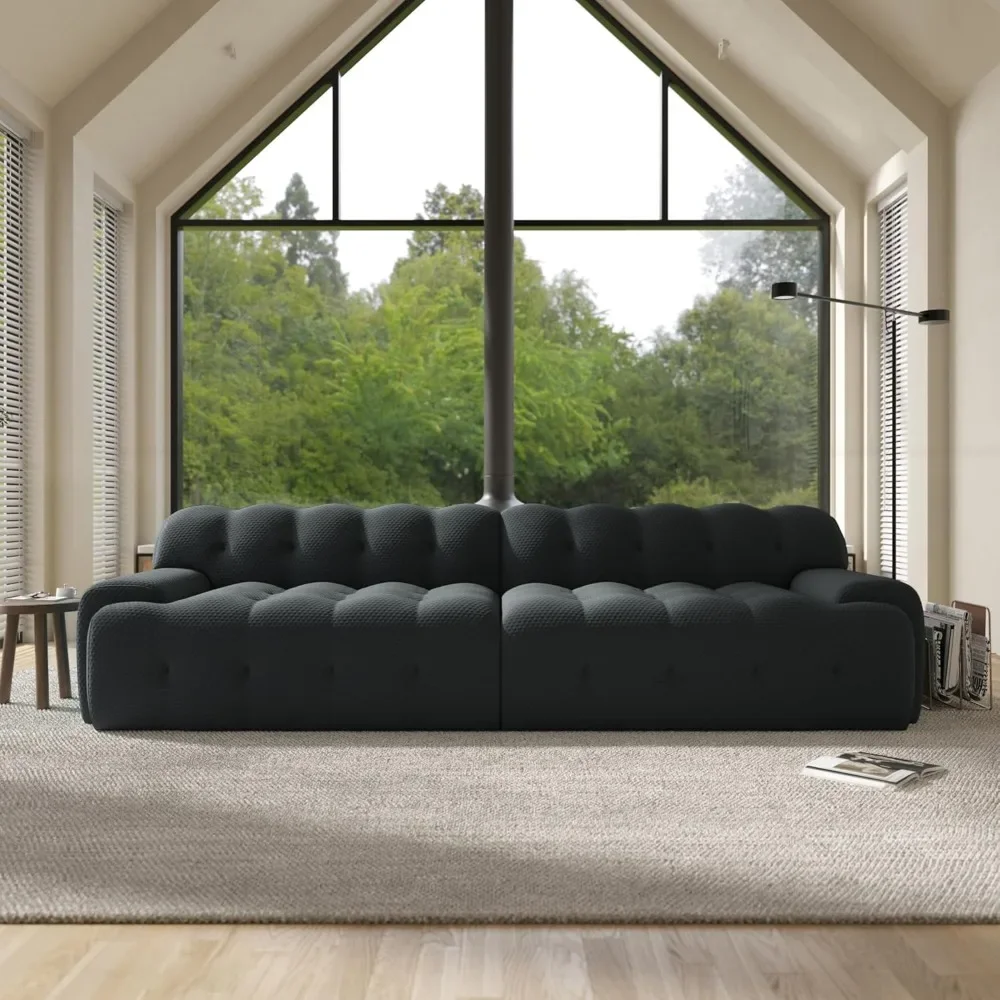 

102.4'' Loveseat Sectional Sofa, 2 Seats Breathable Floor Sofa, Small Space Couch, Modular Comfy Couch for Living Room