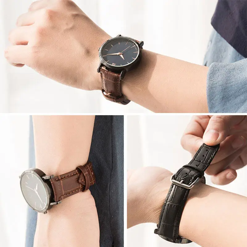 سوار من جلد البقر مقاوم للماء للرجال والنساء ، حزام جلدي ، حزام ساعة شامل ، 10 ، 12 ، 13 ، 14 ، 15 ، 16 ، 17 ، 18 ، 19 ، 20 ، 21 ، 22 ، 23 ، 24