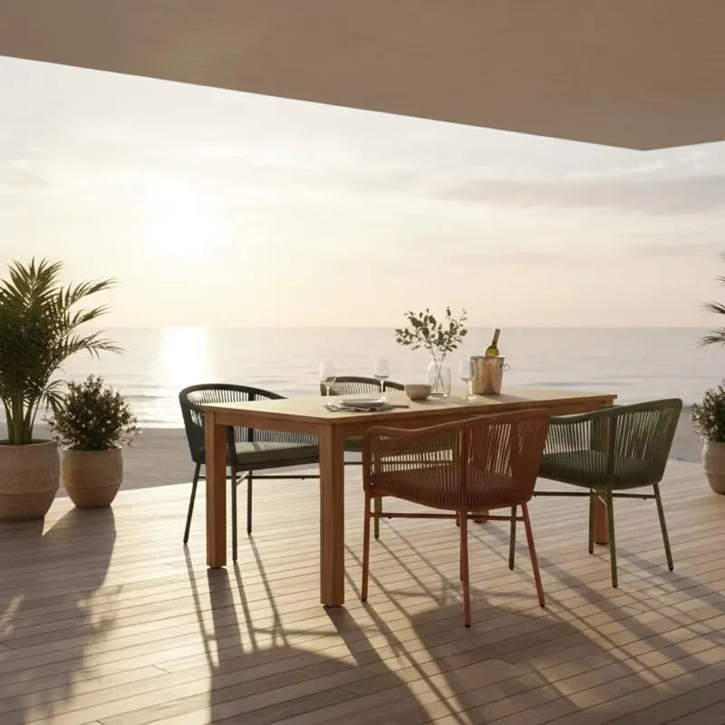 Waterproof Aluminum Rattan Modern Luxury Outdoor Dining Chair for Hotel & Villa Gardens Stackable Foldable Patio Furniture