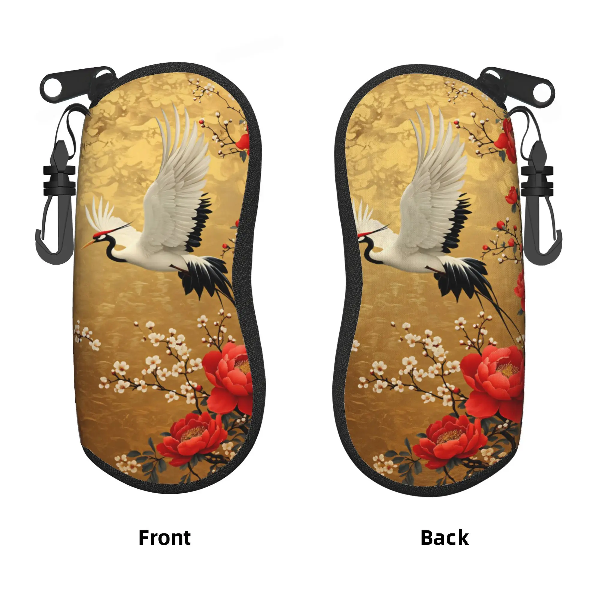Chinese Style Crane Glasses Case  Zipper Sunglasses Case Trend Convenient Eyeglass Cases Cover Men Women Eyewear Box