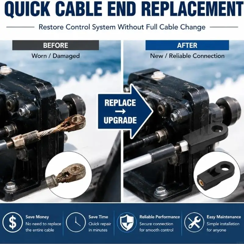 Marine Service End Fitting for 6-115HP Cable Linkage Work Daily 81480M New