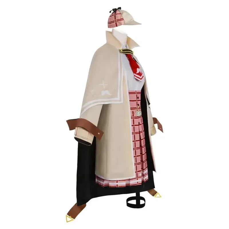 【Wetrose】In Stock Watson Amelia Ame Cosplay Costume Hololive EN Holo Vtubers Full Set Detective Uniform Outfit Cap Wig Halloween