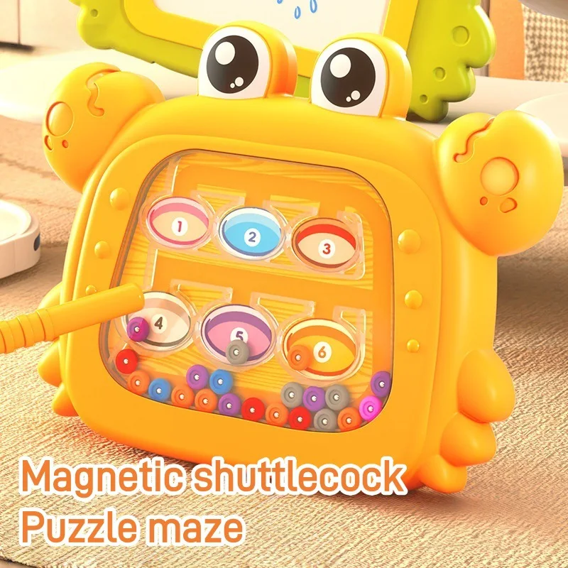 子供用磁気両面お絵かきボード、ペンコントロール論理的思考ペンマンシップ落書きボード、片面自己除去ビーズ迷路ゲーム、両面書き込みボードおもちゃ