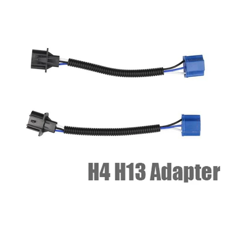 2Pcs H4 9003 Female To H13 9008 Male Adapter Conversion Wiring Harness For Jeep Wrangler JK 2007-2017 7 inch Headlight Plug