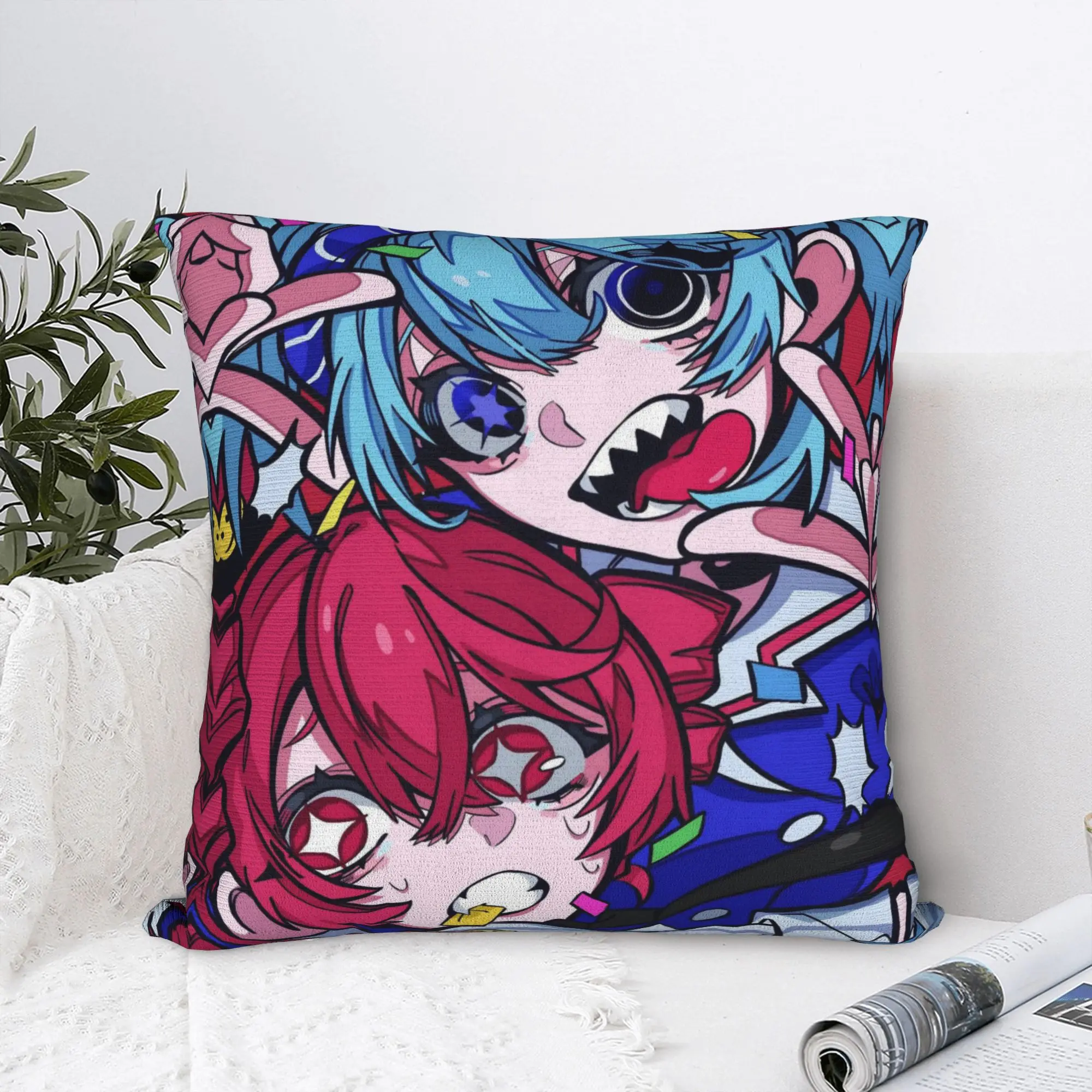 Housse de coussin carrée Mesmerizer Kasane Teto, housse de coussin décorative avec fermeture éclair, pour la maison, 40x40cm