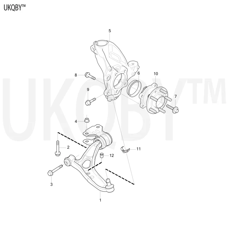 Control arm flange screw flange locking nut steering knuckle front wheel hub 31340231   31340232