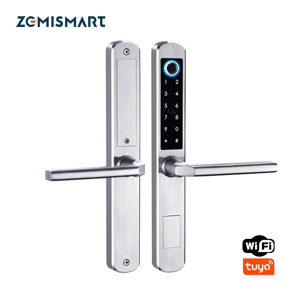 Zemismart Tuya WiFi Smart Fingerprint Door Lock IP64 Outdoor Home Security Lock Password IC Cards Key Required App Unlock