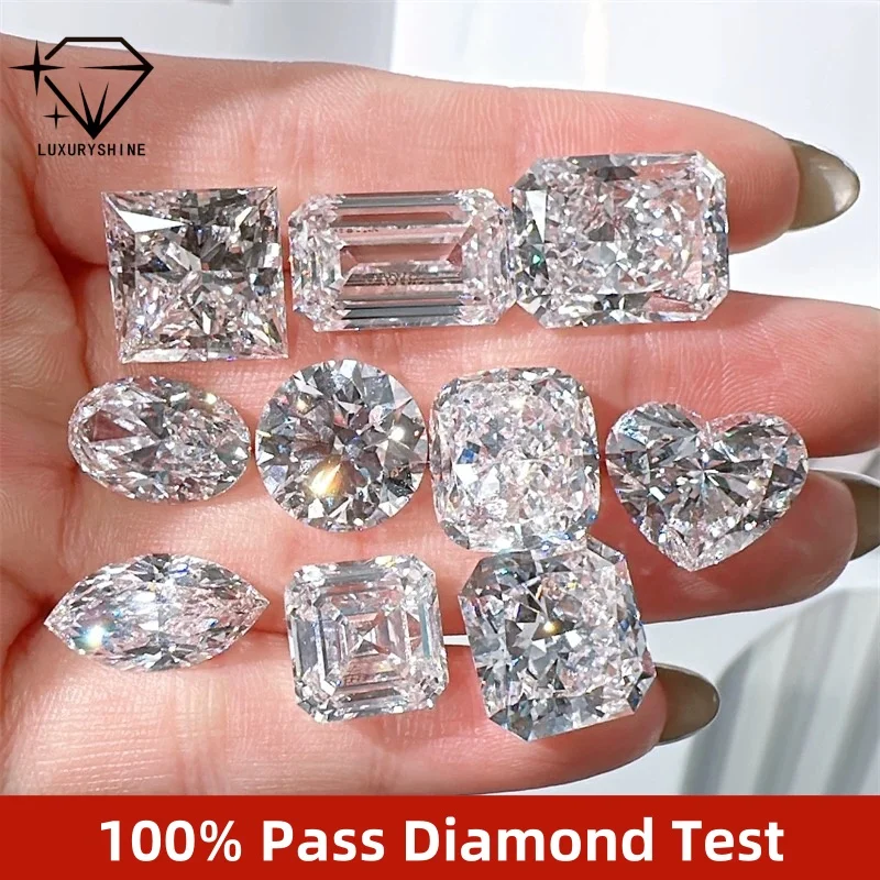 LuxuryShine VVS2-VS1 Lab Grown Diamond Loose Diamonds Heart/Princess/Oval/Round/Cushion/Pear/Asscher With Certificate