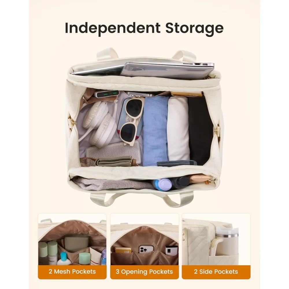 حقيبة نسائية كبيرة سعة 52 لترًا لعطلة نهاية الأسبوع مع حجرة للأحذية وجيب مبلل وعنصر شخصي مبطن للسفر #2