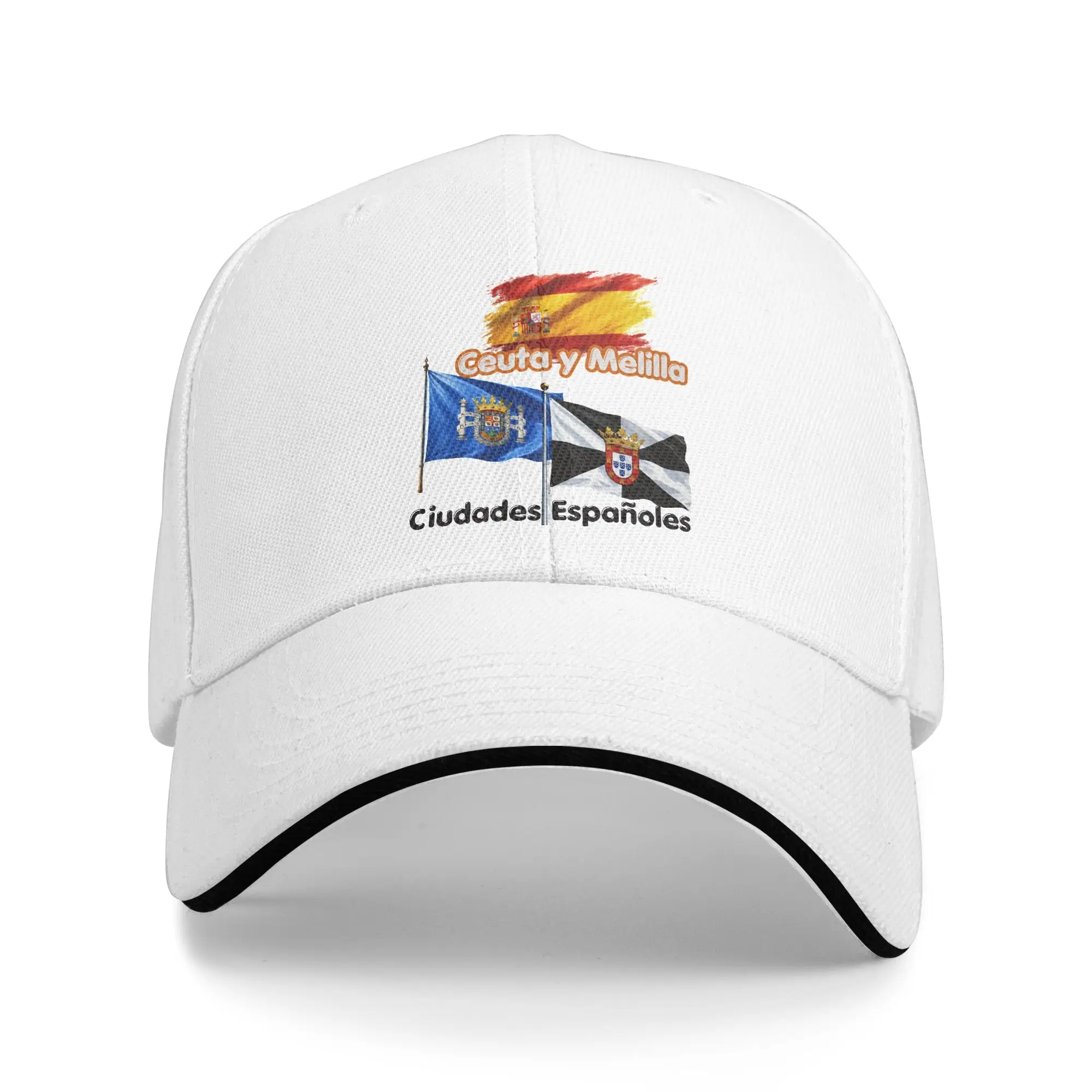 Ceuta y Melilla Ciudades Espanoles Bandera Espana Camiseta Updated Baseball Cap Outdoor Sport Trucker Hat y2k Snapback Cap