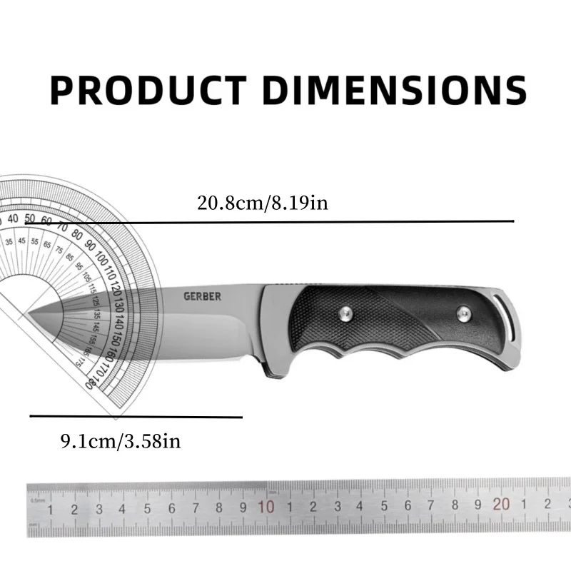 Outdoor camping survival knives, wilderness survival straight knives, high hardness knives