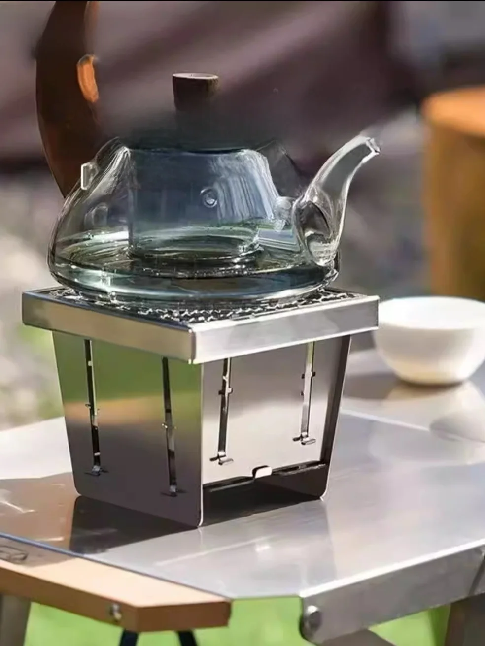 

Portable Folding Stainl Steel ket Stove Indoor Outdoor Cam Travel Barbecue ill Cact Size Lightweight Design
