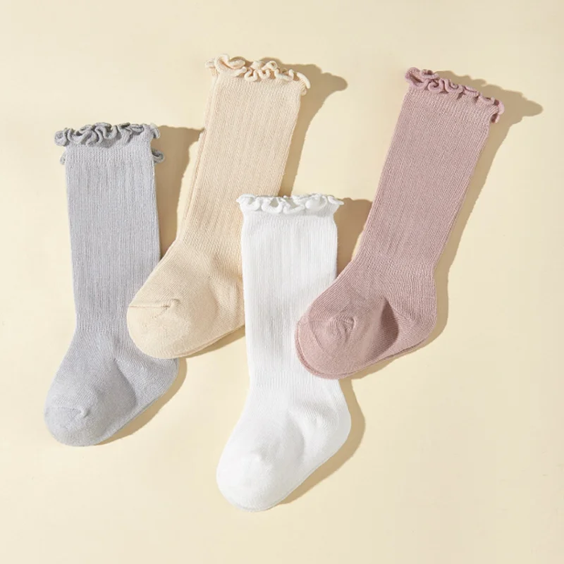 Chaussettes à tube long pour enfants, garçons et filles, nouveau, 2 paires par lot