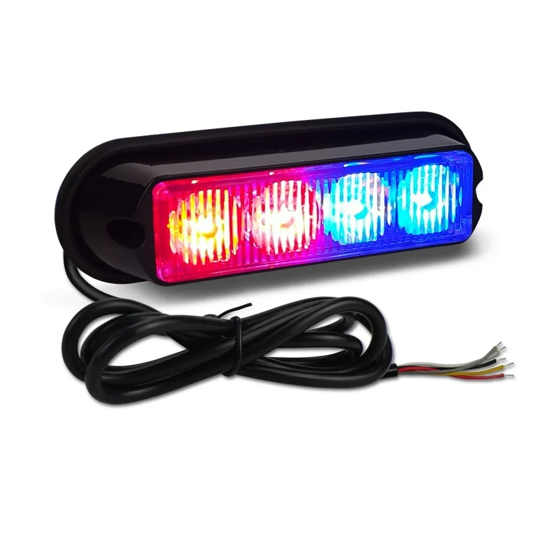 2PCS Bright 4Leds*3W Car flashing Light,Strobe Warning Light,Plolice Emergency light,waterproof