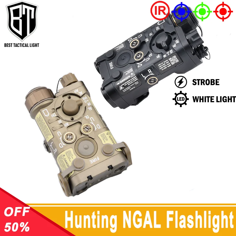 WADSN Metal Hunting NGAL Flashlight Red Green Blue IR Laser Pointer White Light Strobe Outdoor Airsoft Accessories Shooting Game