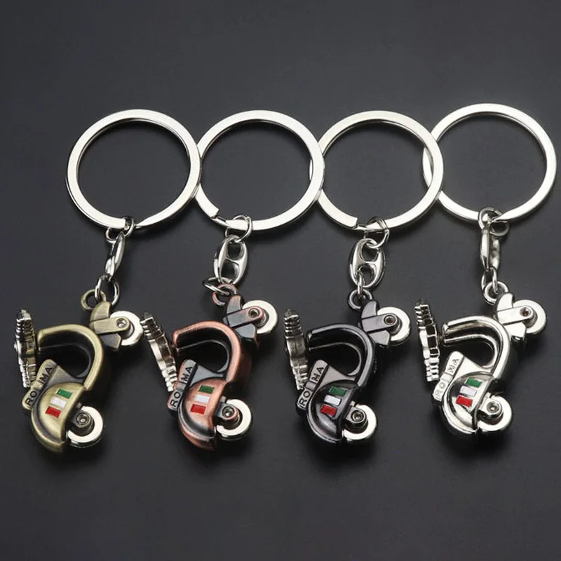 Motorcycle 3D Keychain Scooter Decoration Metal Keyring For Vespa Piaggio 125 Ducati Honda Yamaha Suzuki Key Holder Accessories