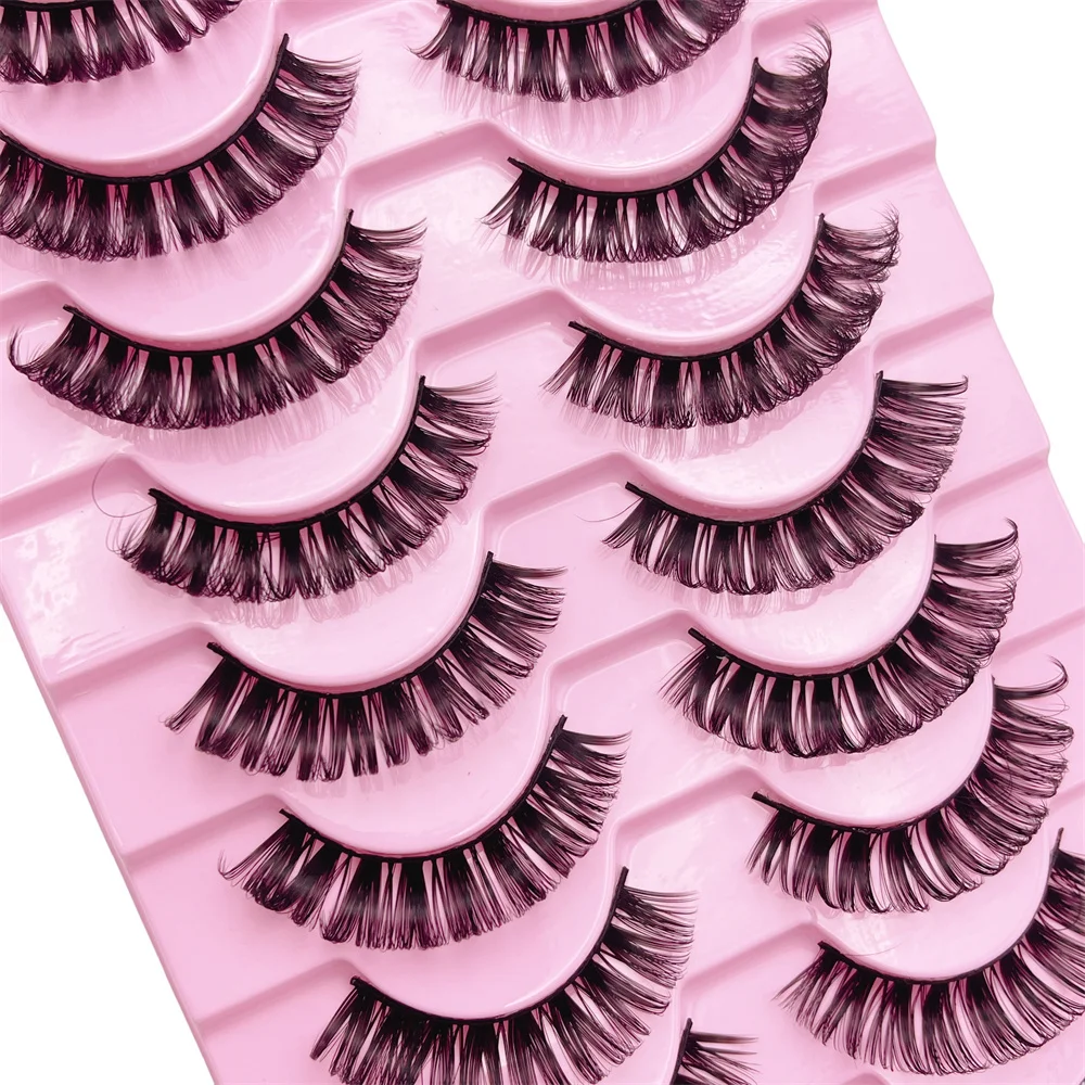 10 Pairs 3D Mink False Eyelashes Russian Curl False Eyelash Extensions 17Mm
