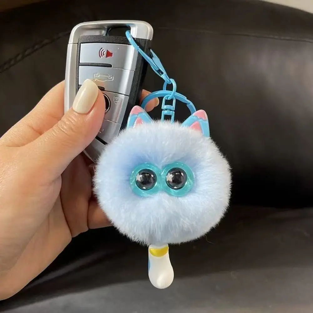 Cute Cartoon Pendant Creative Couples Imitation Rex Rabbit Fur Keychain Bag Accessories Cute Kitten Kawaii Trendy Pendant